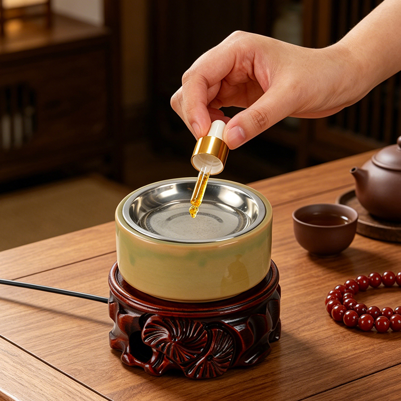 Home Fragrance Oils For Oil Burners - เตาเผาเครื่องหอมเซรามิกอิเล็กทรอนิกส์ ไฟ LED ในตัว ปรับเวลาได้ ปรับอุณหภูมิได้