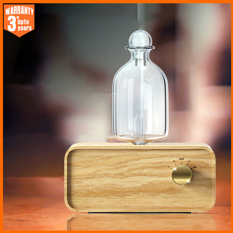Home Fragrance Device - ใหม่น้ํามันหอมระเหยDiffuser Waterlessดําเนินการน้ํามันหอมระเหยDiffuserสําหรับโฮมออฟฟิศไม้และแก้วAroma Diffuserกลิ่นเครื่อง