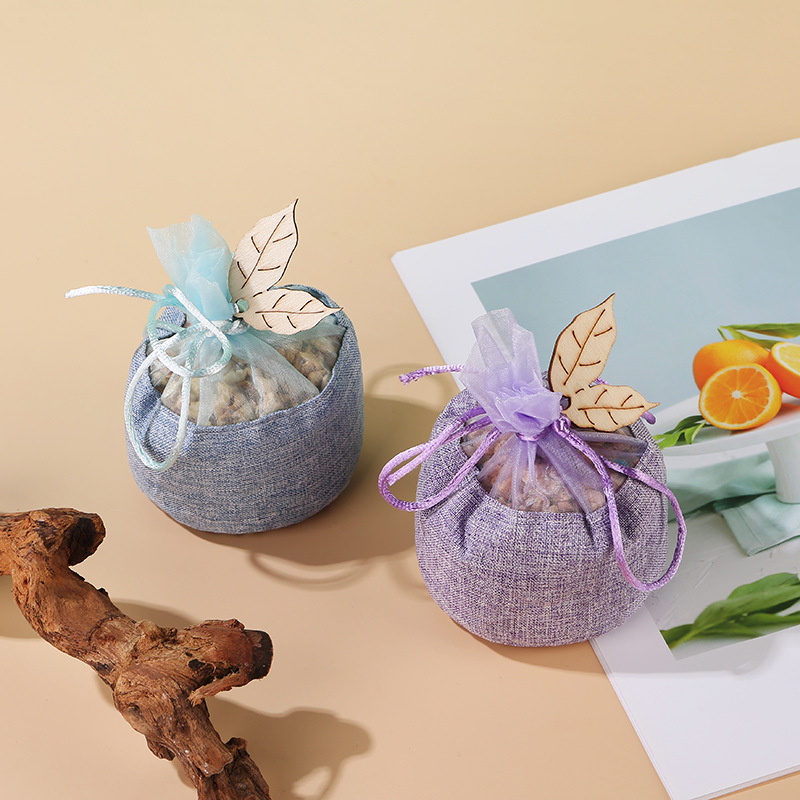 Aroma Bead Sachet - ถุงหอมผ้าลินิน 3 ชิ้น พร้อมเม็ดหอมจากพืช กลิ่นหอมติดทนนาน ใช้ได้ทั้งในตู้เสื้อผ้าและรถยนต์