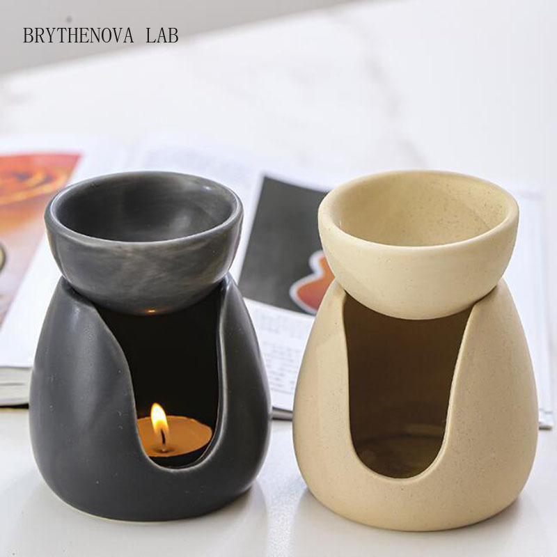 Home Fragrance Oils For Oil Burners - เตาเผาน้ำมันหอมระเหยเซรามิก สีเหลืองดำ สำหรับตกแต่งบ้าน