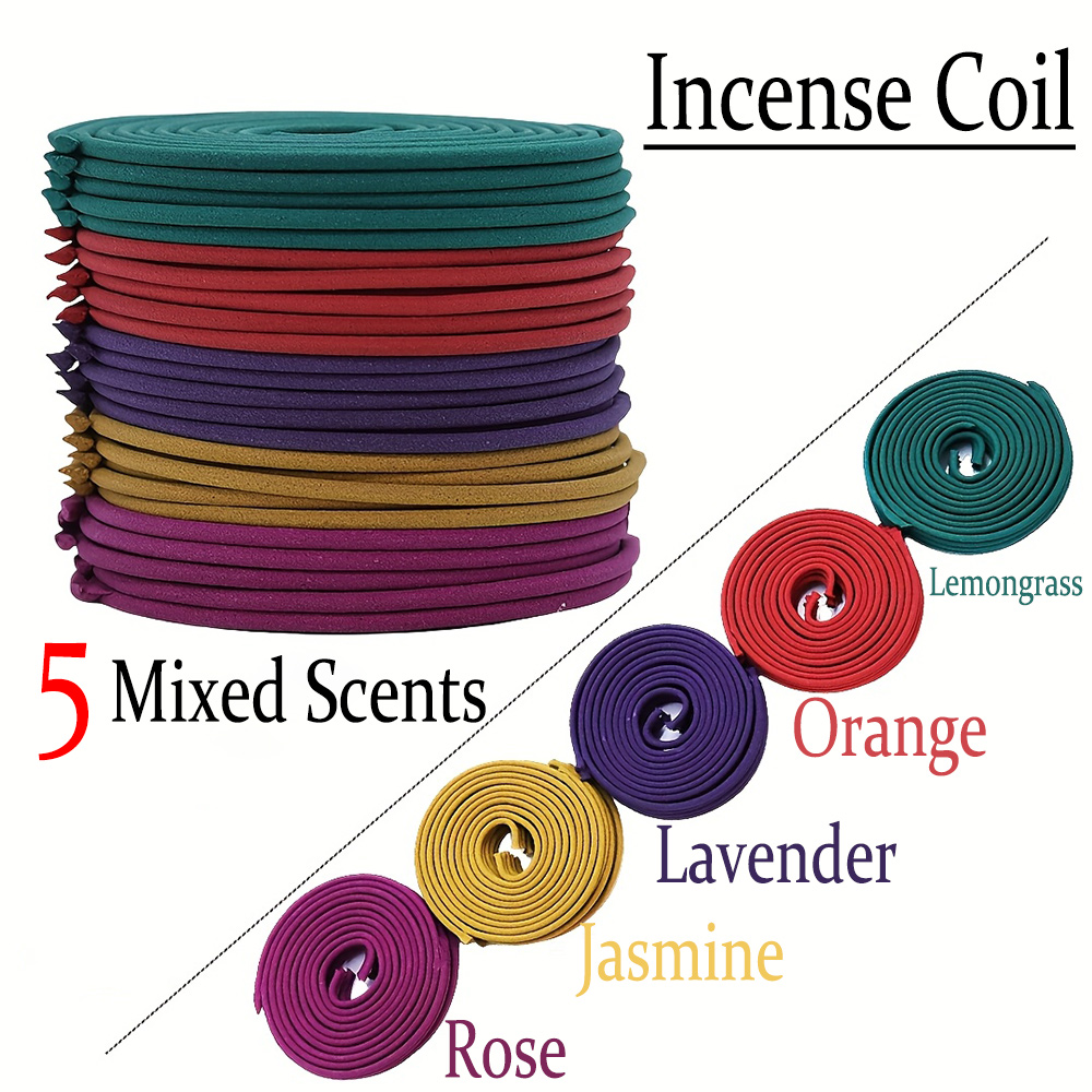 Home Fragrance Lavender - ชุดธูปหอมคลาสสิกคุณภาพสูงแบบเกลียว 6 ชิ้น ธูปขดทำมือขนาดเส้นผ่านศูนย์กลาง 3 ซม.